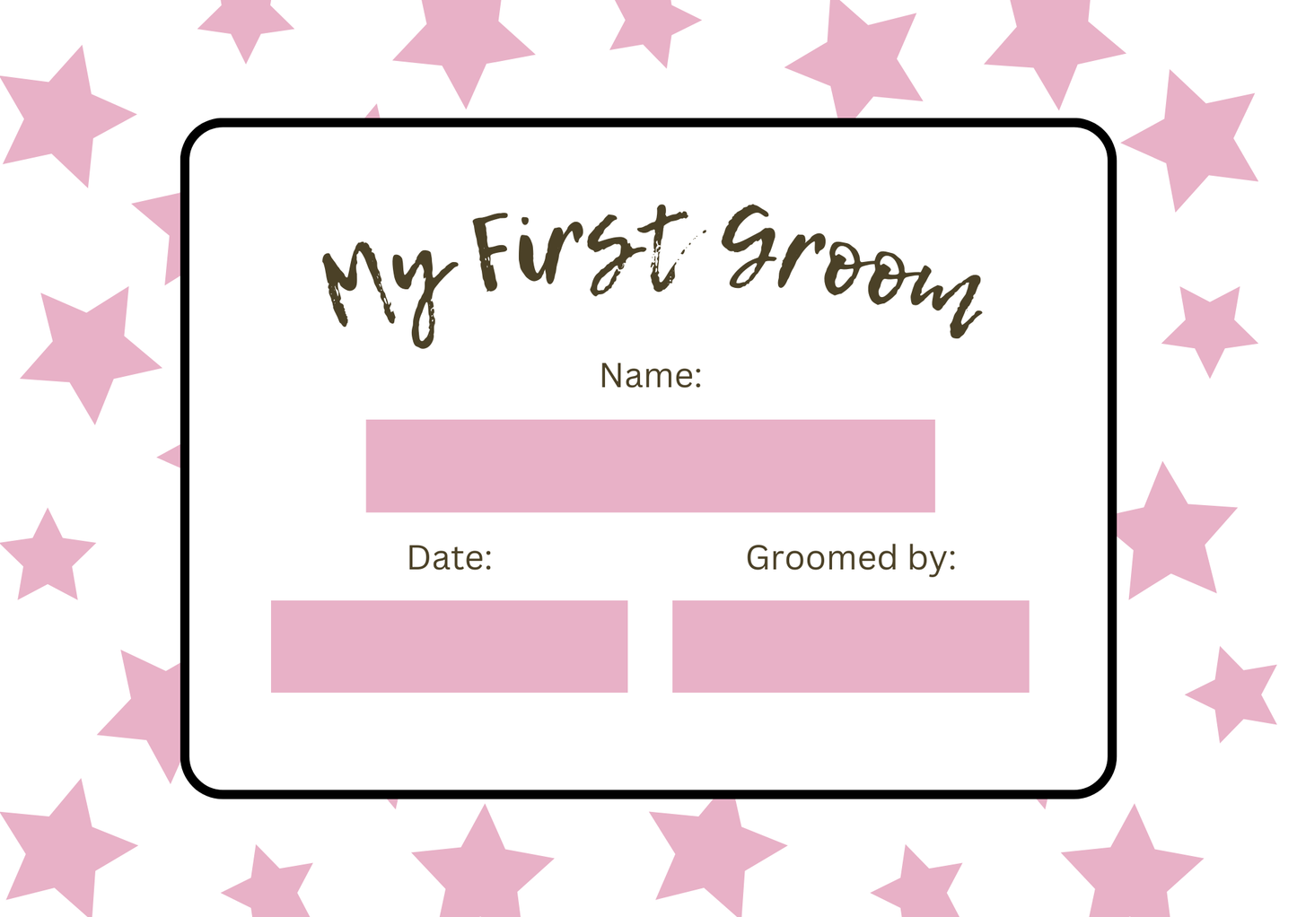 My First Groom Certificates