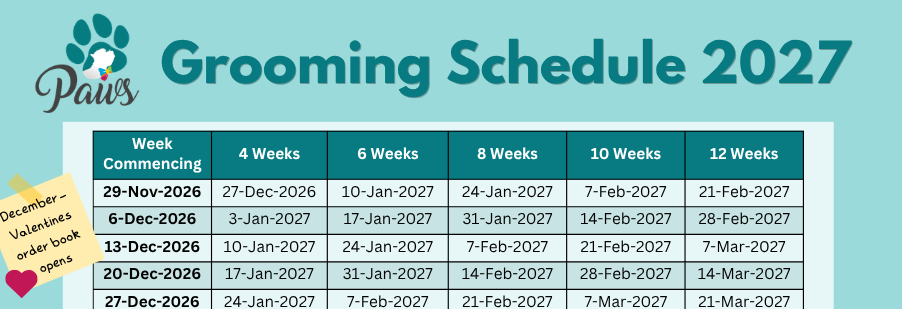 Dog Grooming Schedule 2027