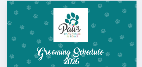 2025/2026 Dog Grooming Schedule - (A5 Digital Download)
