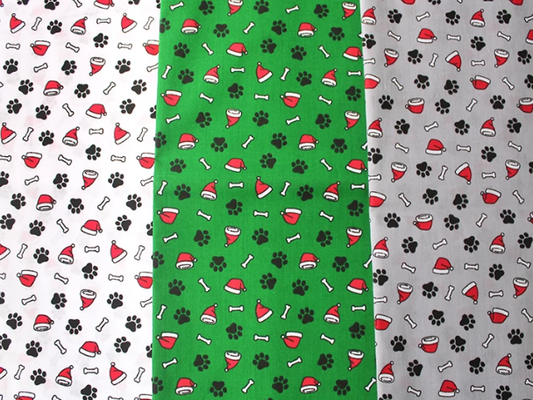 christmas dog grooming bandnana fabric