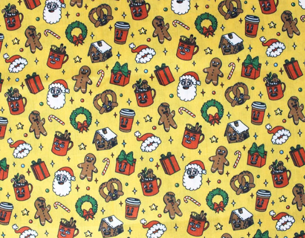 christmas dog grooming bandnana fabric