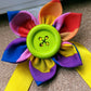 mutli coloured fabric flower