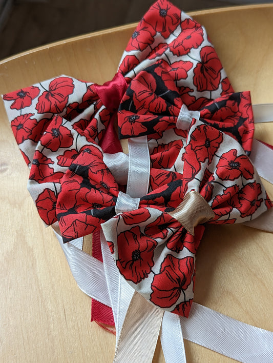 poppy remembrance dog grooming bows